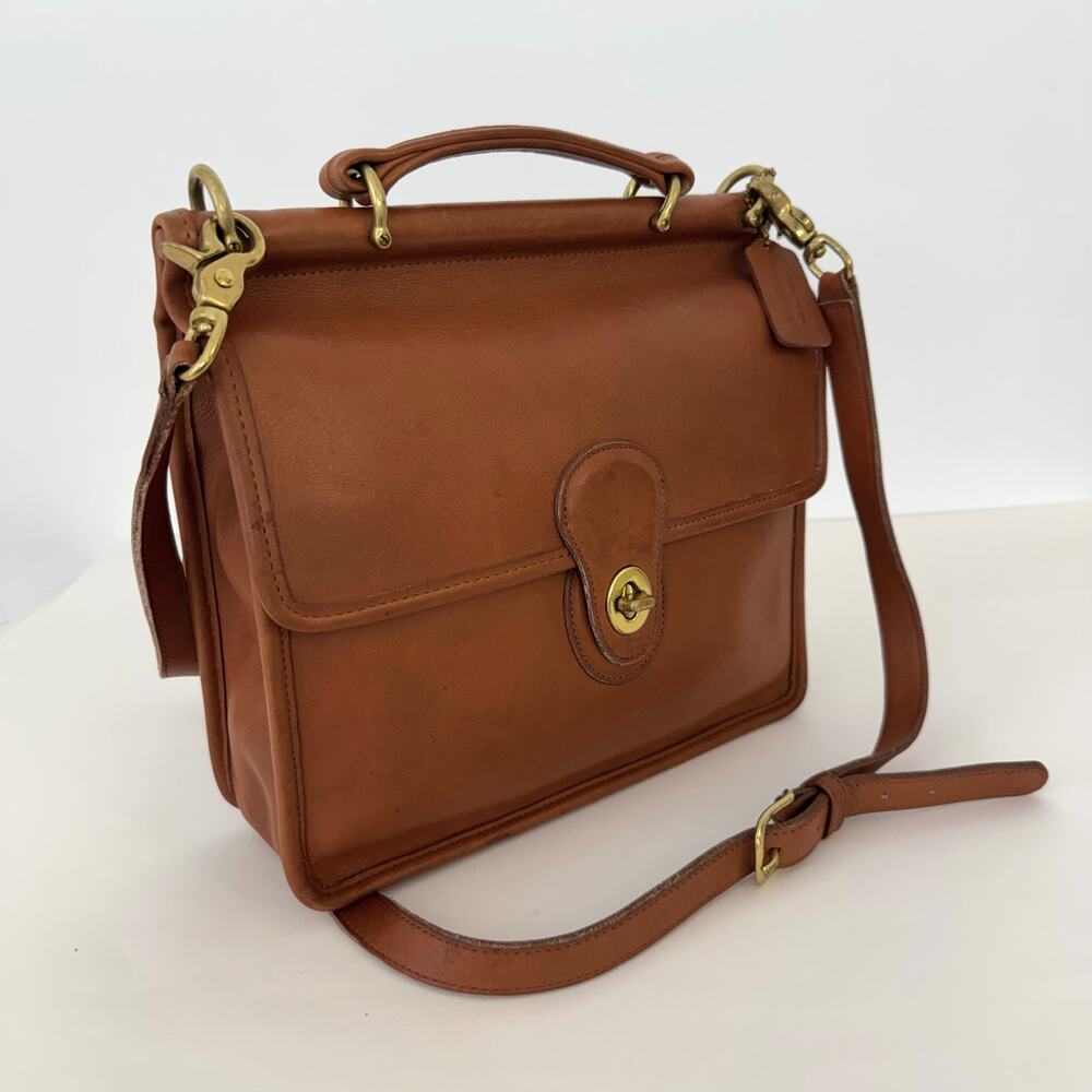 Coach Willis Vintage Top Handle Leather Satchel Crossbody Bag 9927 British Tan - Picture 3 of 15